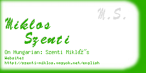 miklos szenti business card